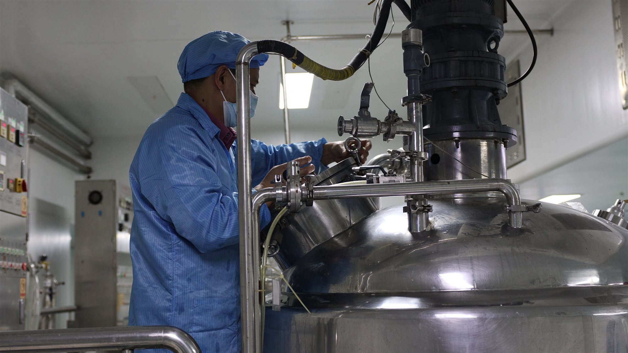Production floor at the jogonglabs herbal skincare factory in Guangzhou