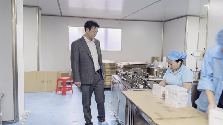 Tyler, founder of jogonglabs, on the production floor